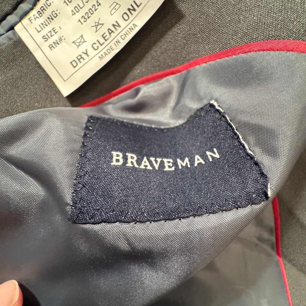 Braveman Sport Coat Mens 40 L Gray Blazer Jacket 2 Button Performance Modern - Picture 8 of 15